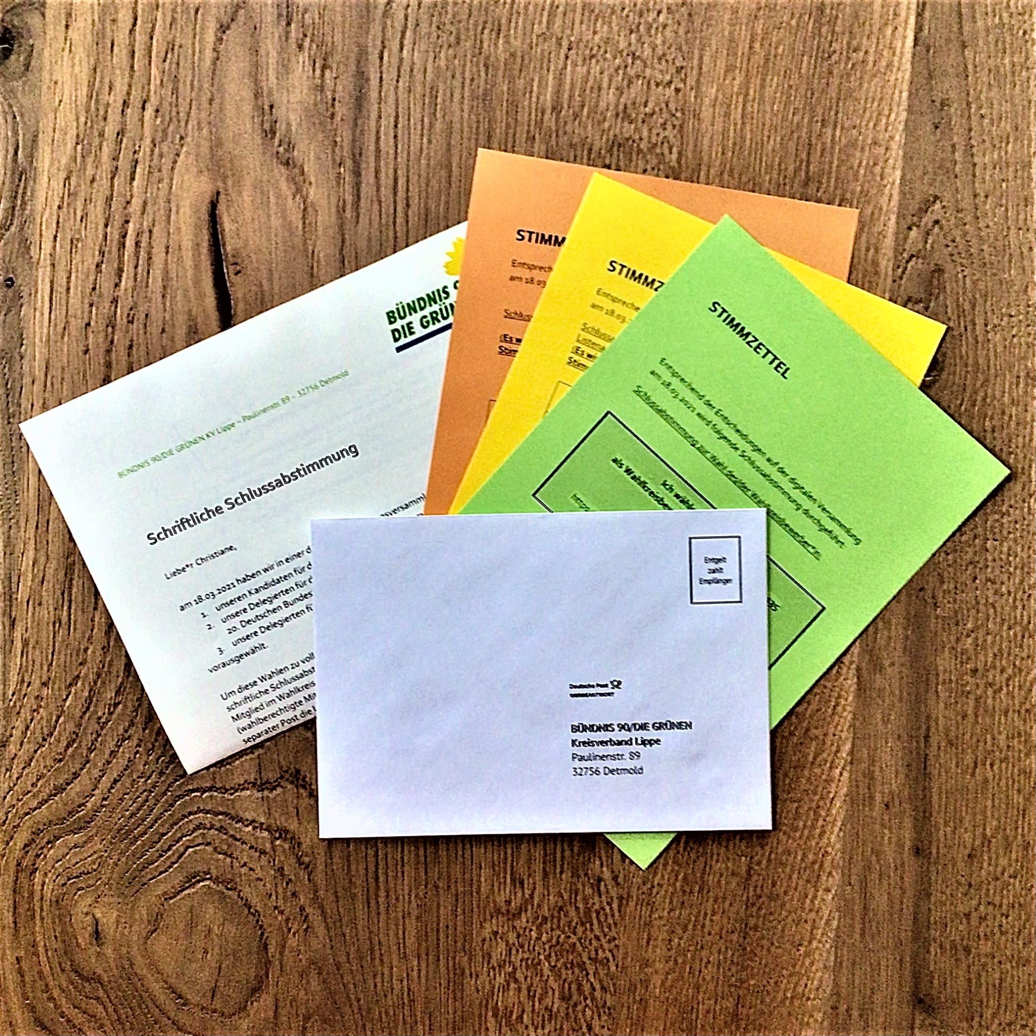 Wahlunterlagen per Post Grüne Lippe